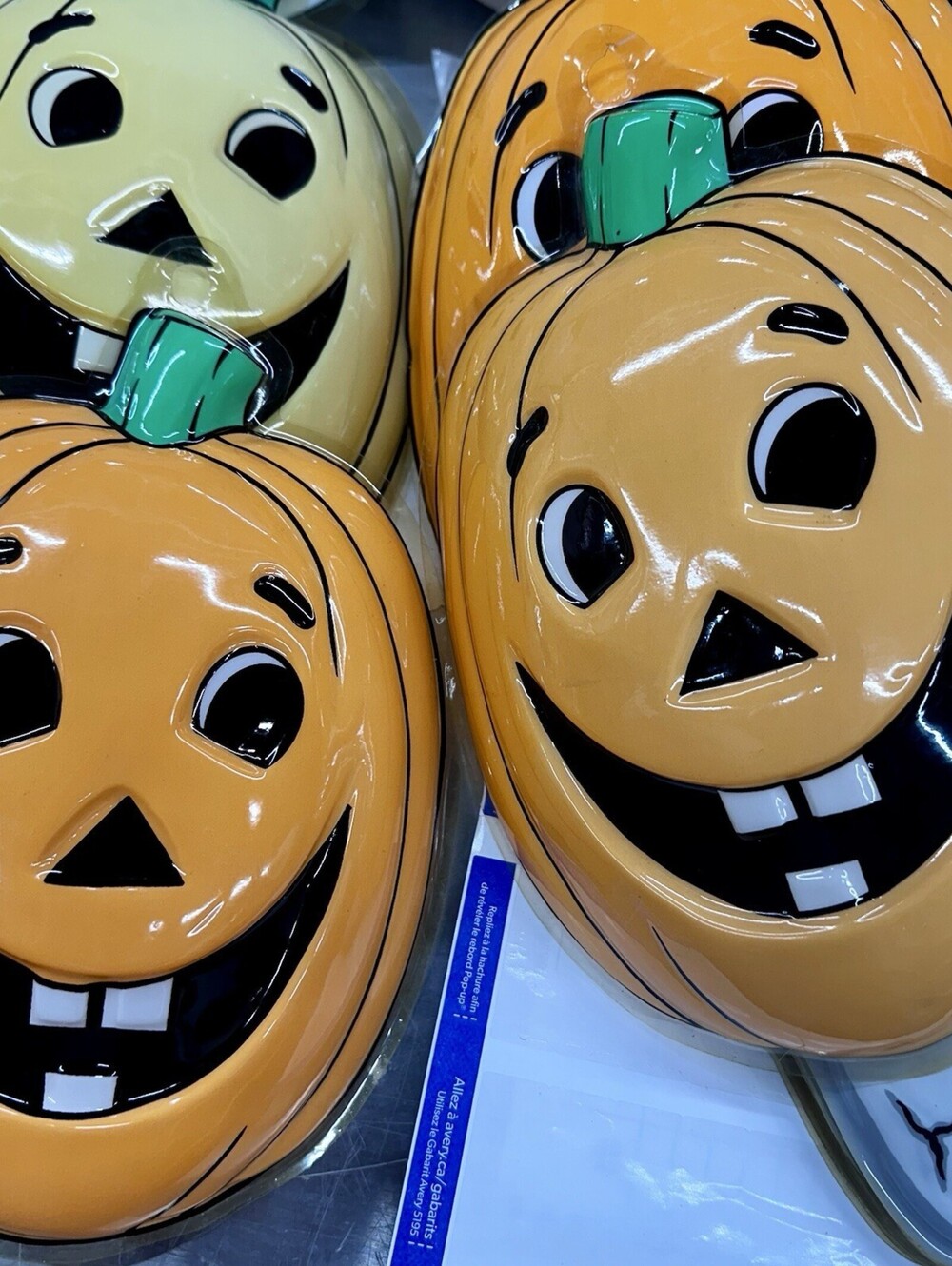 VTG HALLOWEEN PUMPKIN 3D MOLDED VACUFORM PLASTIC DECORATION 10”